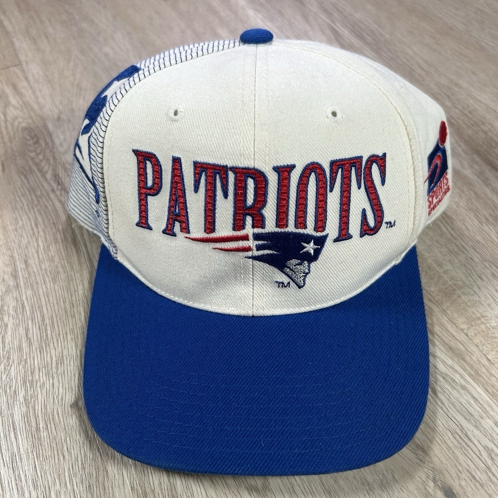VTG Sports Specialties New England Patriot Laser Snapback Hat NFL White Wool Cap